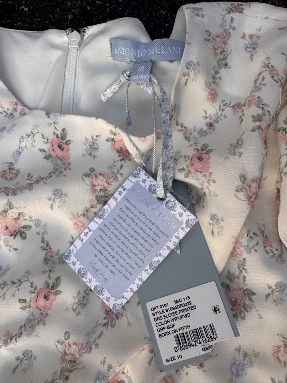 Antonio Melanie // NWT bornonfifth collab white floral print maxi dress 10 wk1 - Picture 7 of 10